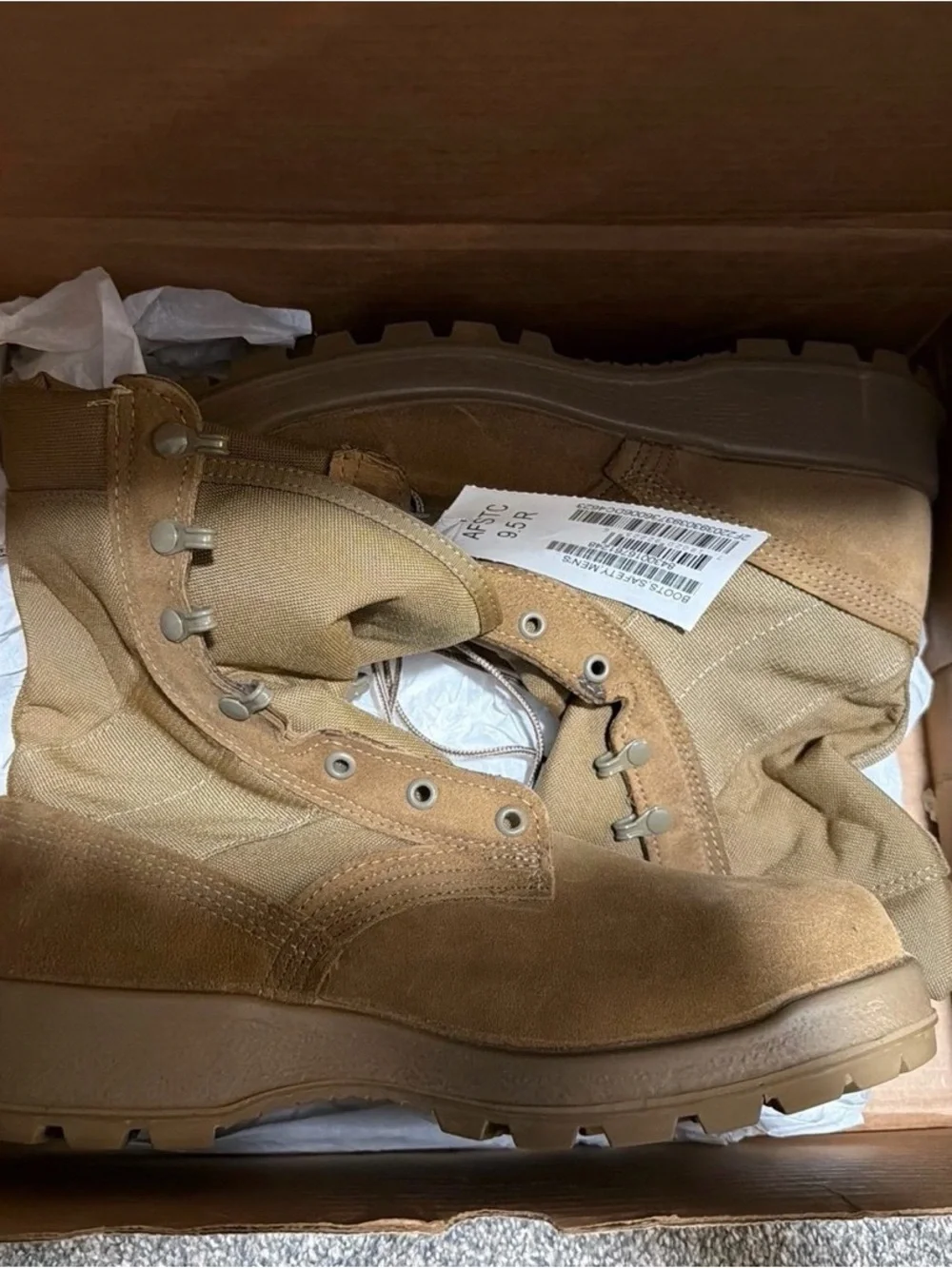 Belleville Tan steel toed Military Style Boots
